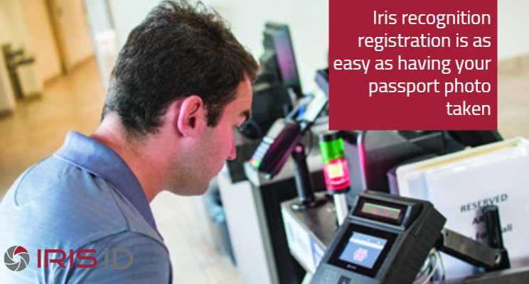 Photo showing how easy iris recognition technology is
