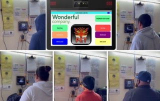 PetTiger employees using the IrisTime iT100 biometric reader